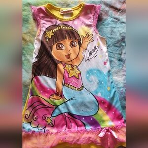 Y2K Dora The Explorer Mermaid Nickelodeon Nightgown 4T